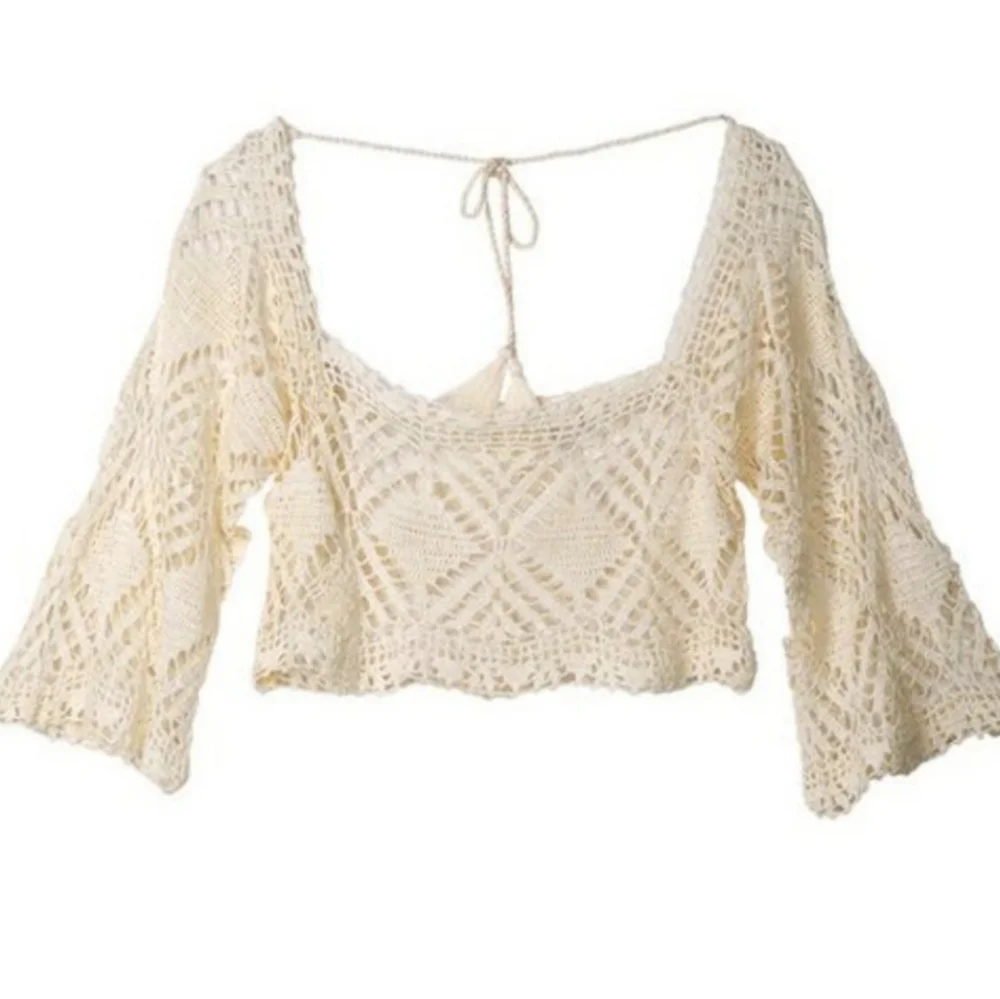 NWT L*Space Cody Crochet Summer Beach Swim Crop Top Coverup - Picture 8 of 12